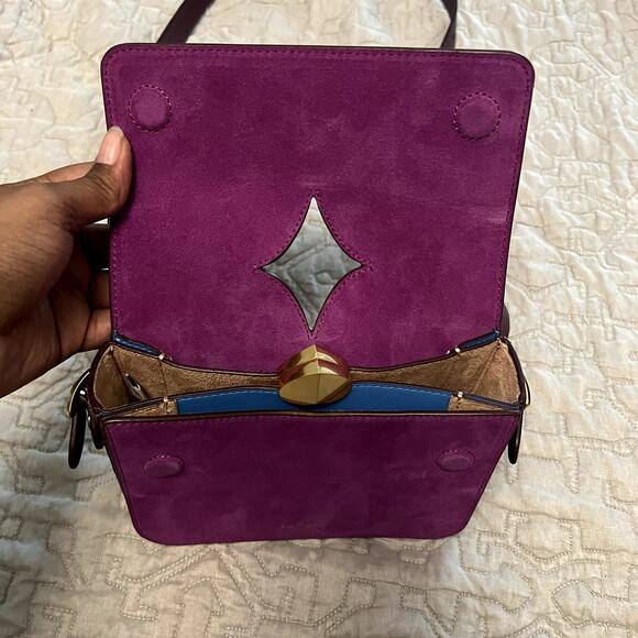 Kate Spade Purple Mystery Adjustable Strap Suede Small Crossbody Handbag NWT